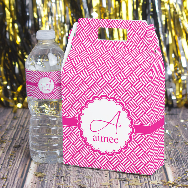 Square Weave Gable Favor Box - In Context