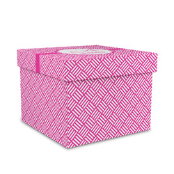 Square Weave Gift Box with Lid - Canvas Wrapped - Medium (Personalized)