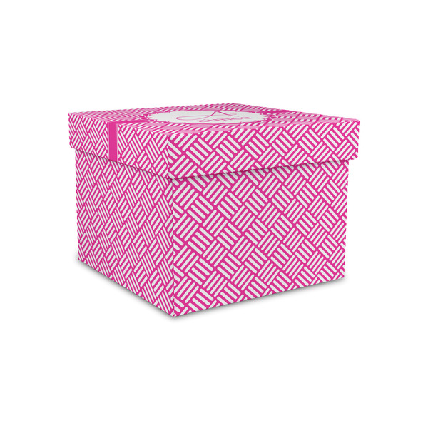 Custom Square Weave Gift Box with Lid - Canvas Wrapped - Small (Personalized)