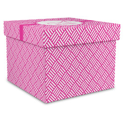 Square Weave Gift Box with Lid - Canvas Wrapped - XX-Large (Personalized)