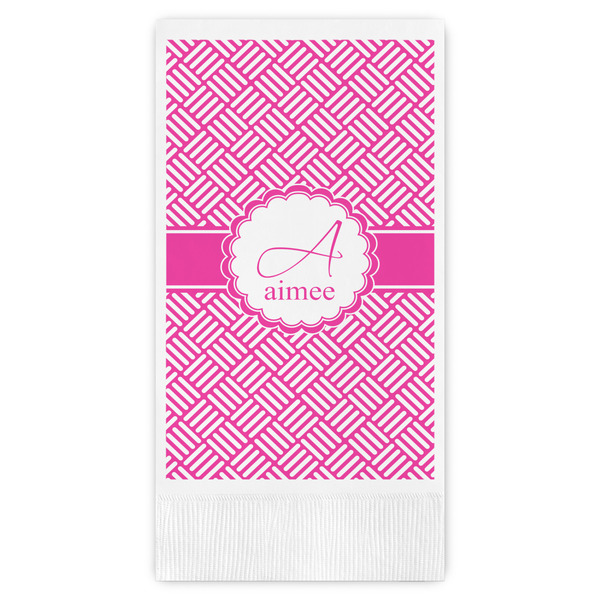 Custom Square Weave Guest Napkins - Full Color - Embossed Edge (Personalized)