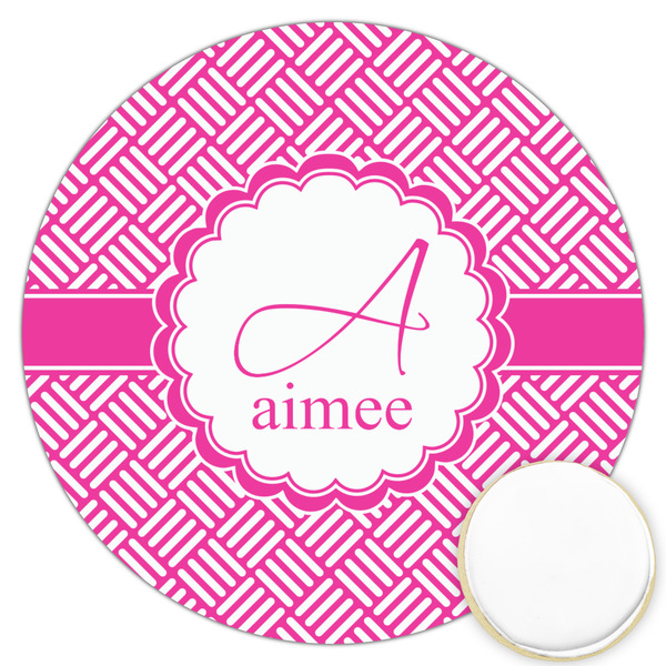 Custom Square Weave Printed Cookie Topper - 3.25" (Personalized)
