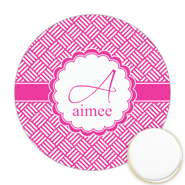Custom Square Weave Printed Cookie Topper - Round (Personalized)