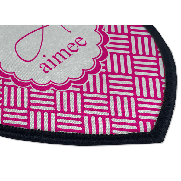 Square Weave Iron on Shield 3 Detail