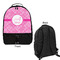 Square Weave Large Backpack - Black - Front & Back View