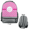 Square Weave Large Backpack - Gray - Front & Back View