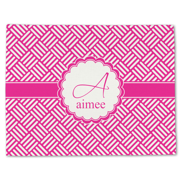 Custom Square Weave Single-Sided Linen Placemat - Single w/ Name and Initial