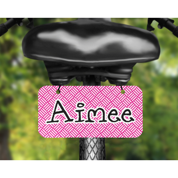 Square Weave Mini License Plate on Bicycle - LIFESTYLE Two holes