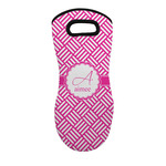 Square Weave Neoprene Oven Mitt - Single w/ Name and Initial