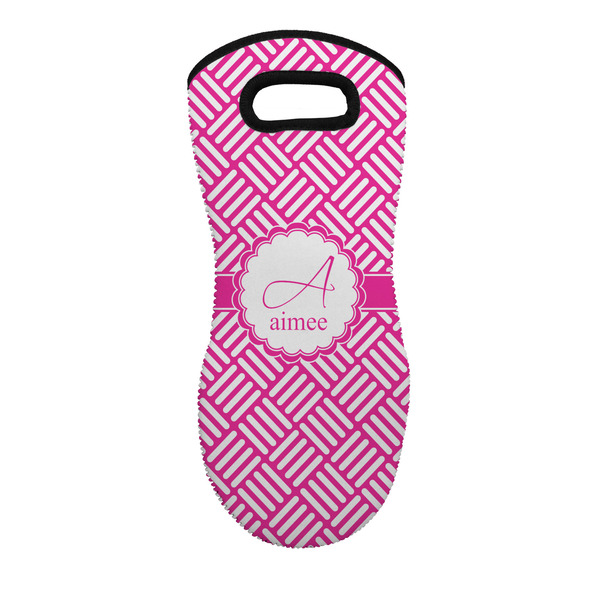 Custom Square Weave Neoprene Oven Mitt w/ Name and Initial