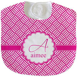 Square Weave Velour Baby Bib w/ Name and Initial