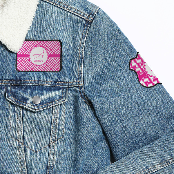 Square Weave Patches Lifestyle Jean Jacket Detail