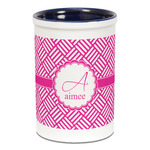 Square Weave Ceramic Pencil Holders - Blue