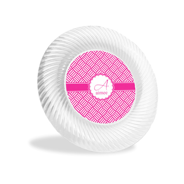 Custom Square Weave Plastic Party Appetizer & Dessert Plates - 6" (Personalized)