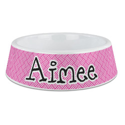 Square Weave Plastic Dog Bowl - Large (Personalized)