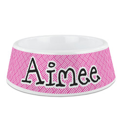 Square Weave Plastic Dog Bowl (Personalized)