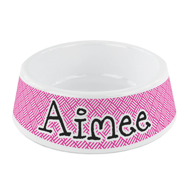 Custom Square Weave Plastic Dog Bowl - Small (Personalized)