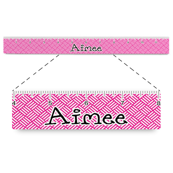 Custom Square Weave Plastic Ruler - 12" (Personalized)
