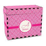 Square Weave Wood Recipe Box - Full Color Print (Personalized)
