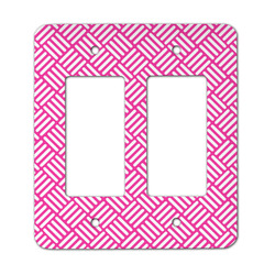 Square Weave Rocker Style Light Switch Cover - Two Switch