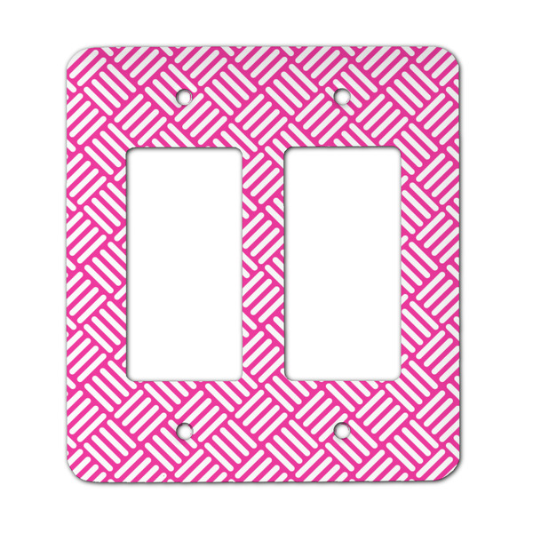 Custom Square Weave Rocker Style Light Switch Cover - Two Switch