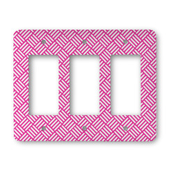 Square Weave Rocker Style Light Switch Cover - Three Switch