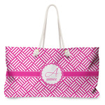 Square Weave Large Tote Bag with Rope Handles (Personalized)
