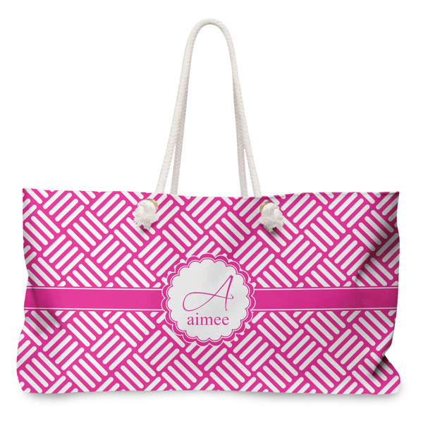 Custom Square Weave Large Tote Bag with Rope Handles (Personalized)