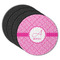 Square Weave Round Rubber Backed Coasters - Set of 4 (Personalized)