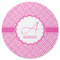 Square Weave Round Rubber Backed Coaster (Personalized)