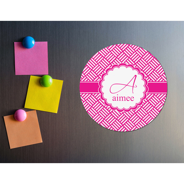 Square Weave Round Fridge Magnet - LIFESTYLE