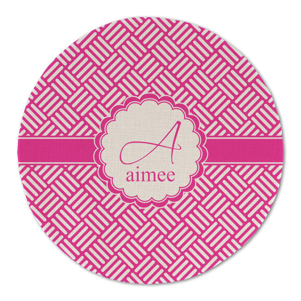 Custom Square Weave Round Linen Placemat (Personalized)