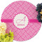 Square Weave Round Linen Placemats - Front (w flowers)