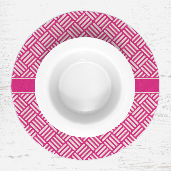 Square Weave Round Linen Placemats - LIFESTYLE (single)