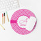 Square Weave Round Mousepad - LIFESTYLE 2