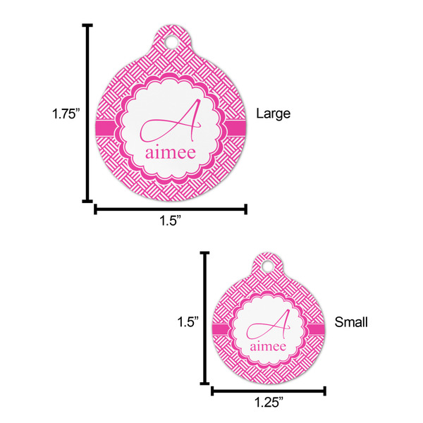Square Weave Round Pet ID Tag - Large - Comparison Scale