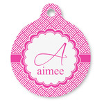 Square Weave Round Pet ID Tag - Large (Personalized)
