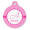 Square Weave Round Pet ID Tag - Large - Front
