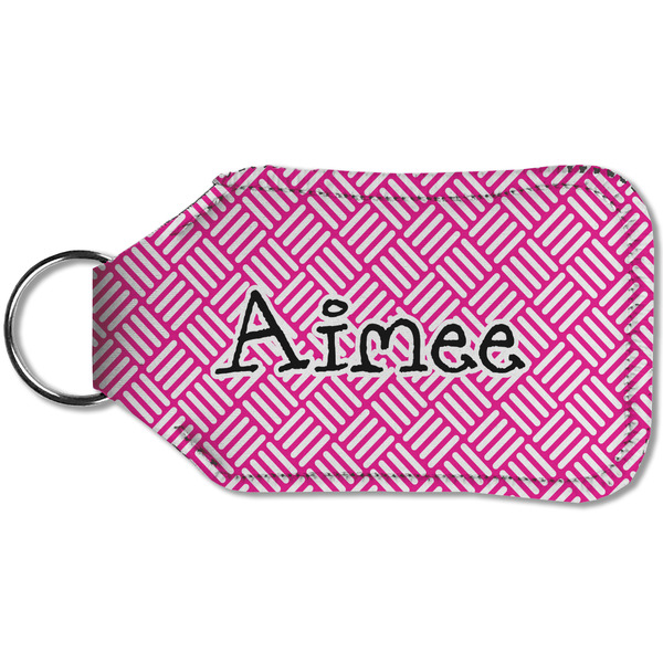 Square Weave Sanitizer Holder Keychain - Small (Back)