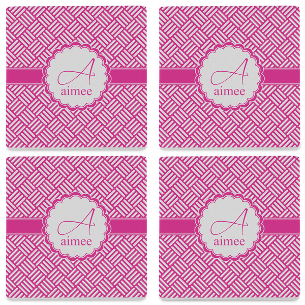 Square Weave Set of 4 Sandstone Coasters - See All 4 View