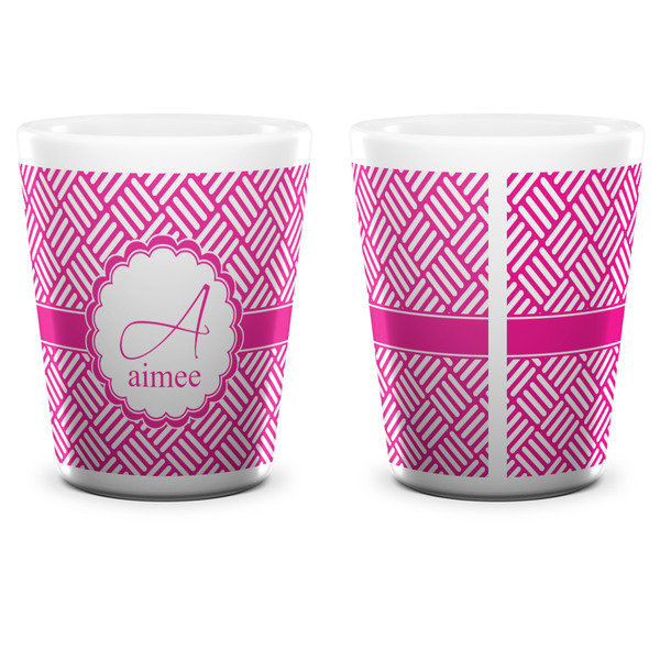 Square Weave Shot Glass - White - APPROVAL