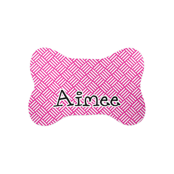 Custom Square Weave Bone Shaped Dog Food Mat (Small) (Personalized)