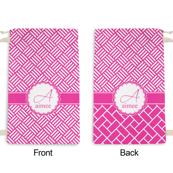 Square Weave Small Laundry Bag - Front & Back View