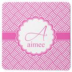 Square Weave Square Rubber Backed Coaster (Personalized)