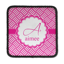 Square Weave Iron On Square Patch w/ Name and Initial