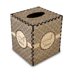 Square Weave Wood Tissue Box Cover - Square (Personalized)