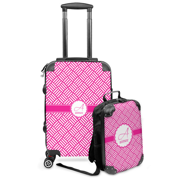 Custom Square Weave Kids 2-Piece Luggage Set - Suitcase & Backpack (Personalized)