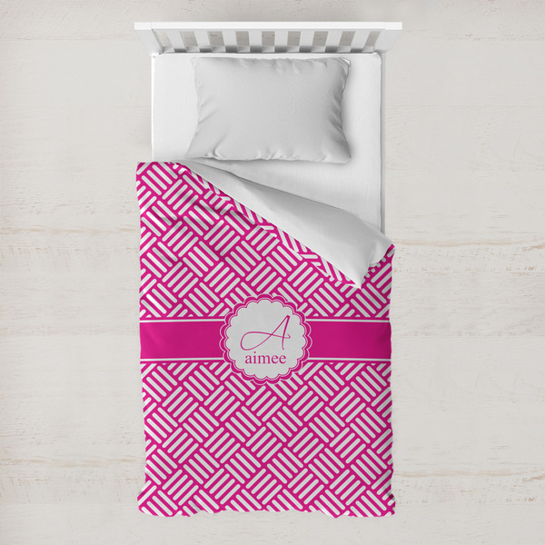 Custom Square Weave Toddler Duvet Cover w/ Name and Initial