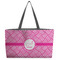 Square Weave Beach Totes Bag - w/ Black Handles (Personalized)