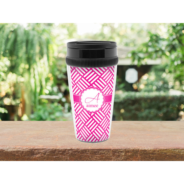 Square Weave Travel Mug Lifestyle (Personalized)